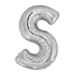 Folijski balon 80cm, slovo S, silver