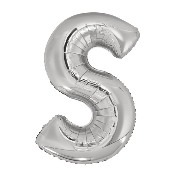 Folijski balon 80cm, slovo S, silver