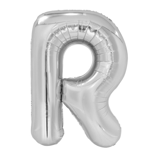 Folijski balon 80cm, slovo R, silver