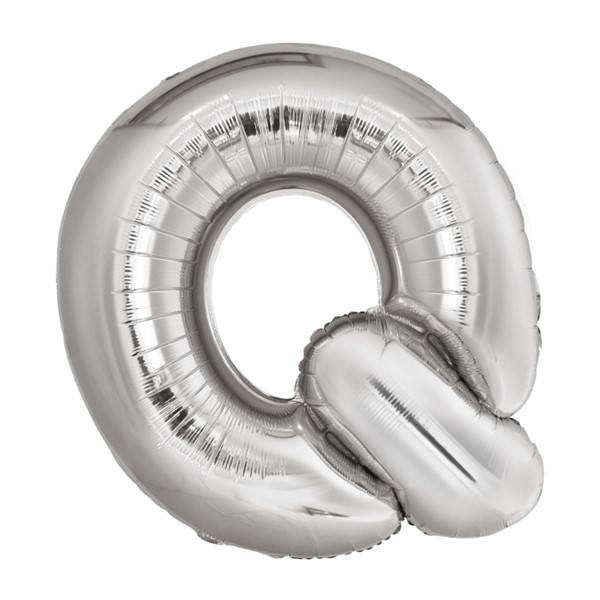Folijski balon 80cm, slovo Q, silver