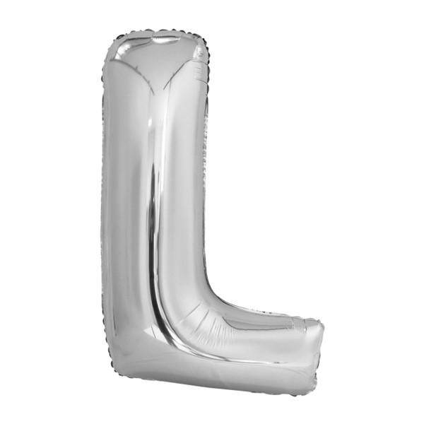 Folijski balon 80cm, slovo L, silver