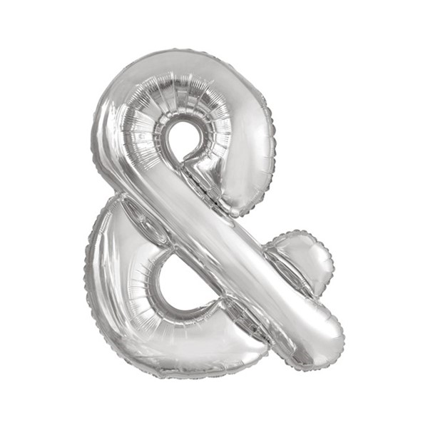 Folijski balon 80cm, znak &, silver