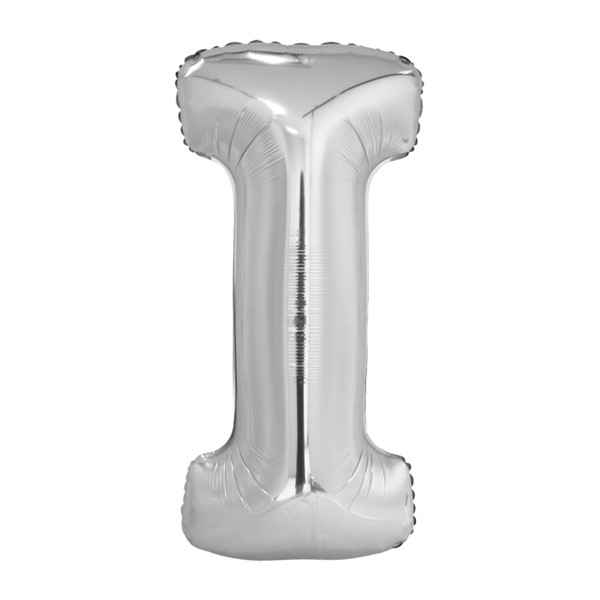 Folijski balon 80cm, slovo I, silver