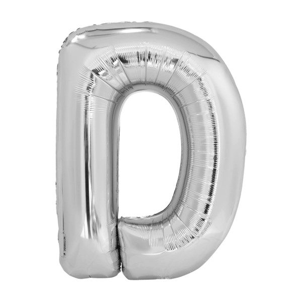 Folijski balon 80cm, slovo D, silver