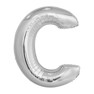 Folijski balon 80cm, slovo C, silver