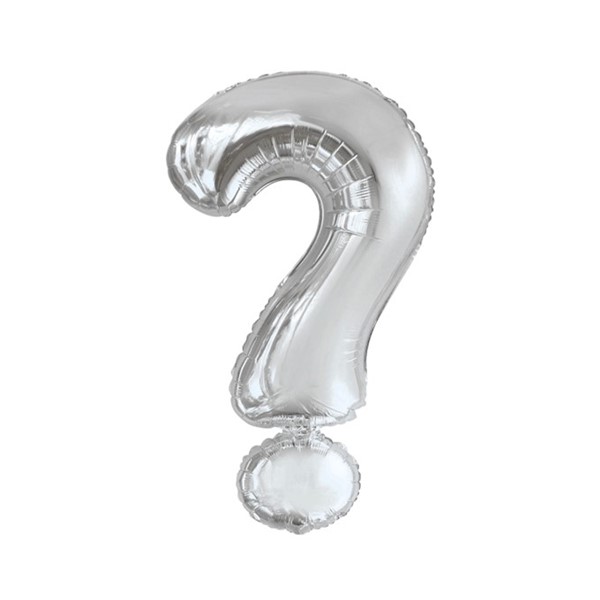 Folijski balon 80cm, znak ?, silver