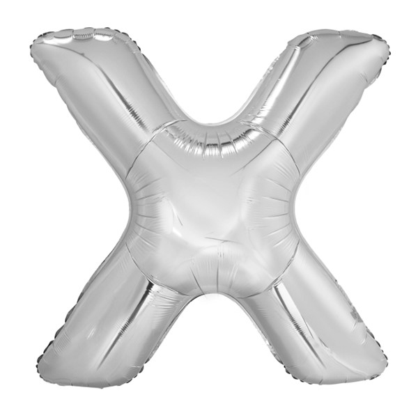 Folijski balon 80cm, slovo X, silver