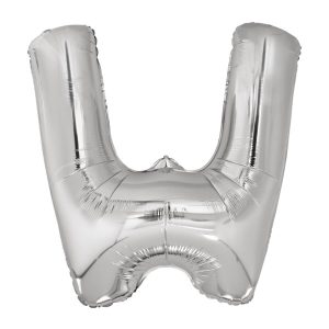 Folijski balon 80cm, slovo W, silver