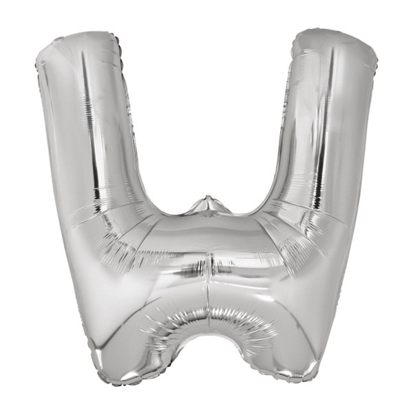 Folijski balon 80cm, slovo W, silver
