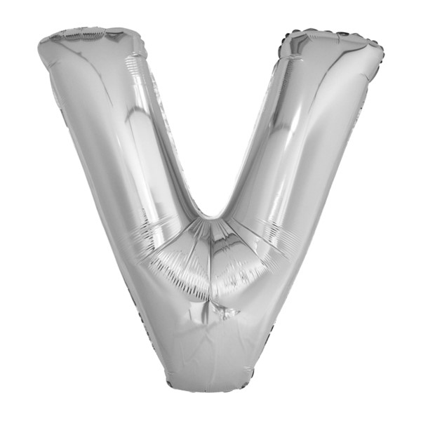 Folijski balon 80cm, slovo V, silver