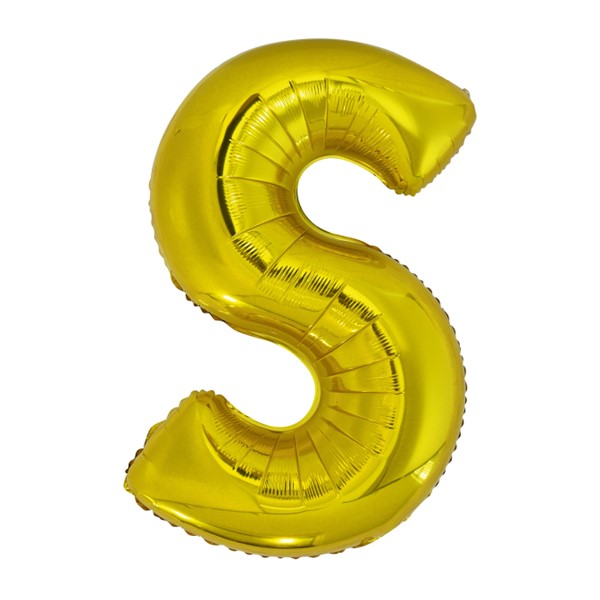 Folijski balon 80cm, slovo S, gold