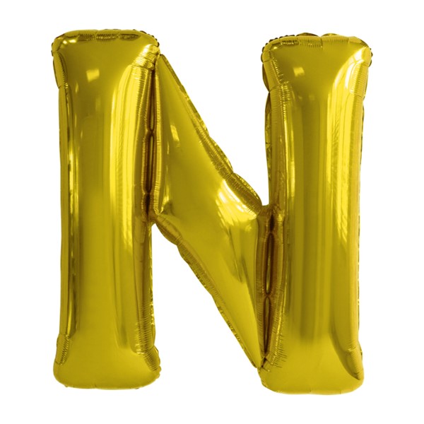 Folijski balon 80cm, slovo N, gold