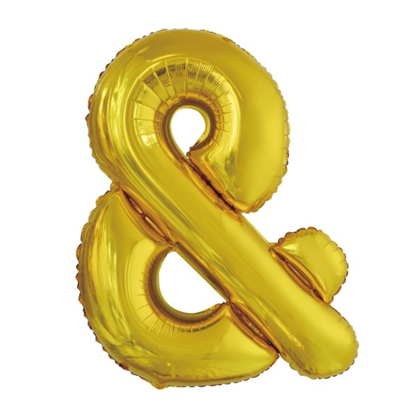 Folijski balon 80cm, znak &, gold