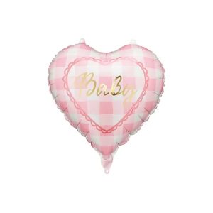 Folijski balon roza srce, Baby, 35 cm