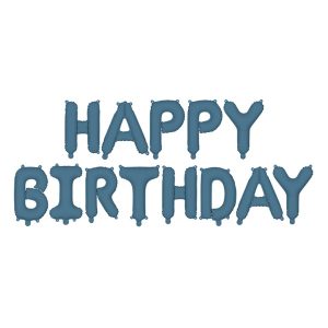 Folijski balon girlanda Happy Birthday, plava, 340 cm