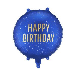 Folijski balon Happy Birthday, plavi, 35 cm