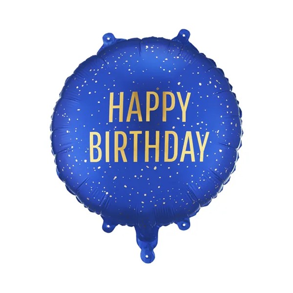Folijski balon Happy Birthday, plavi, 35 cm