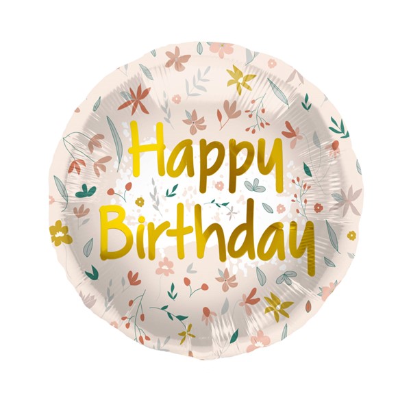 Folijski balon Happy Birthday, 45 cm