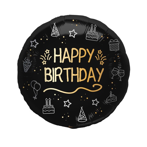 Folijski balon Happy Birthday, 45cm