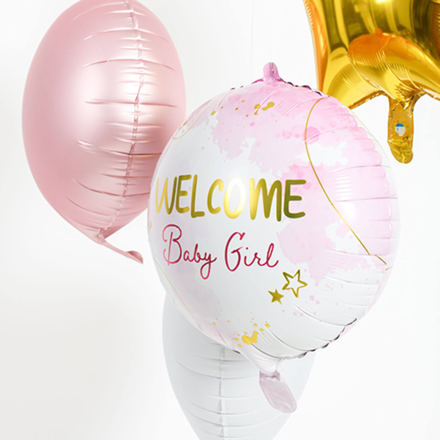 Folijski balon Welcome Baby Girl, 45 cm - Slika 2