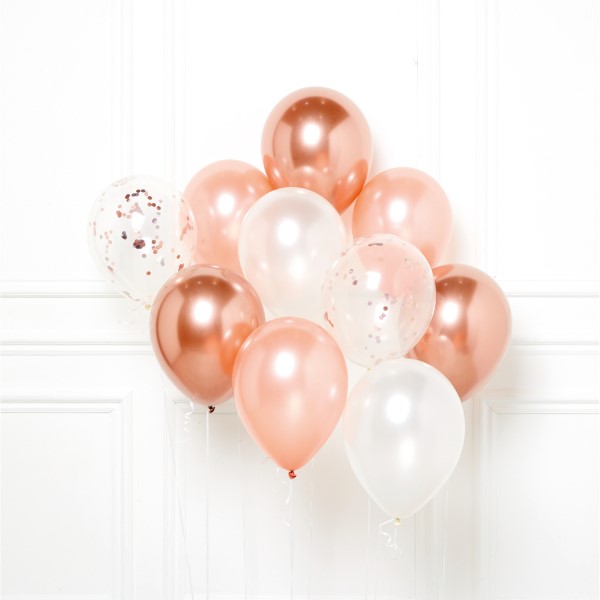 Party baloni rose gold/prozirni, 10 kom