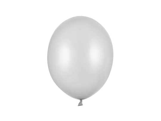 Metallic balon 27 cm, srebrni, Silver Snow, 100 kom