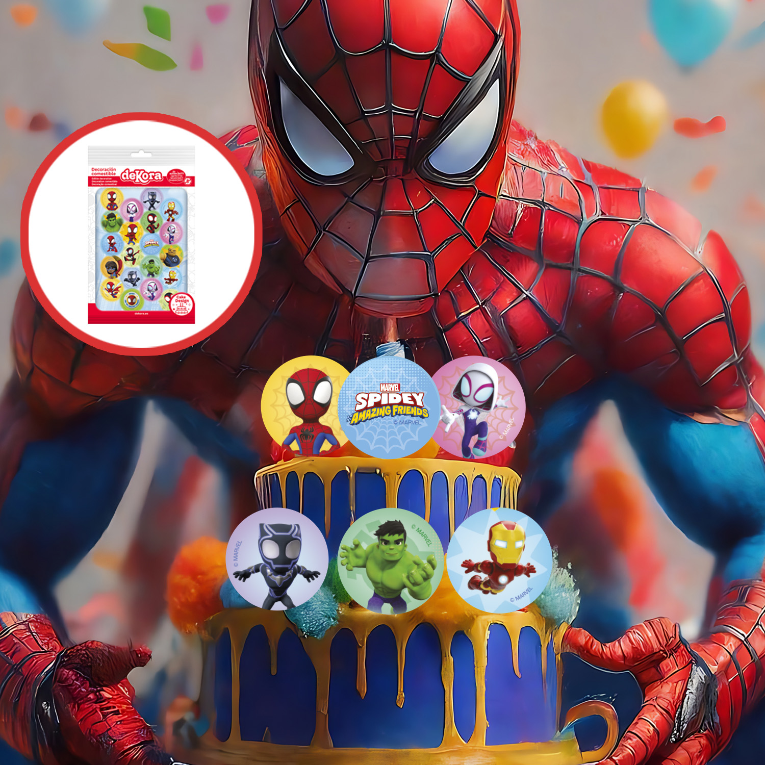 Mini pokrivke za tortu/muffine, Spiderman - Slika 2