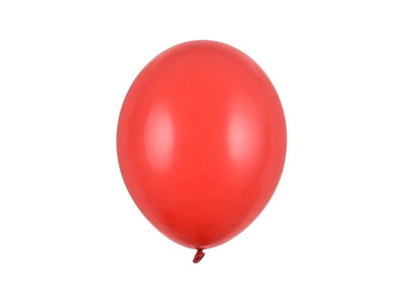Pastelni balon 27 cm, crveni, Poppy Red, 100 kom