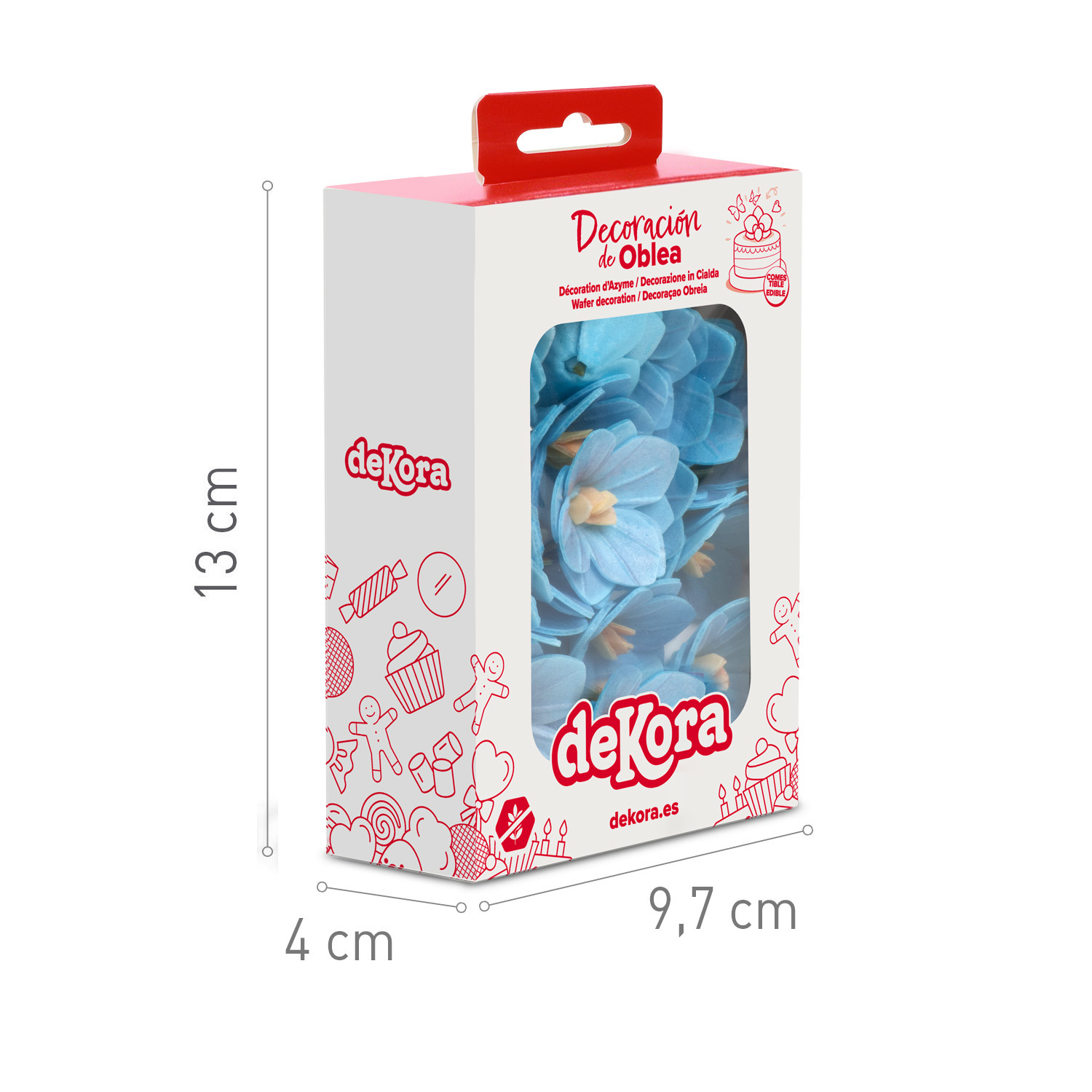Jestivo wafer cvijeće, plavo, 18 kom - Slika 4