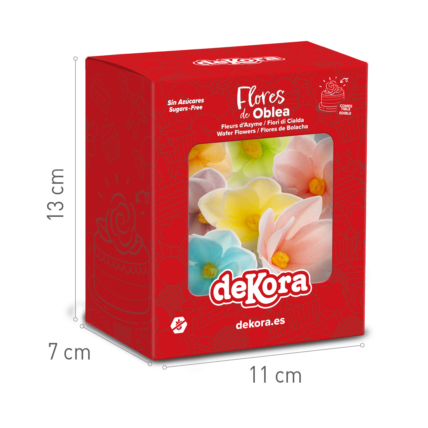 Jestivo wafer cvijeće, raznobojno, 35 kom - Slika 4