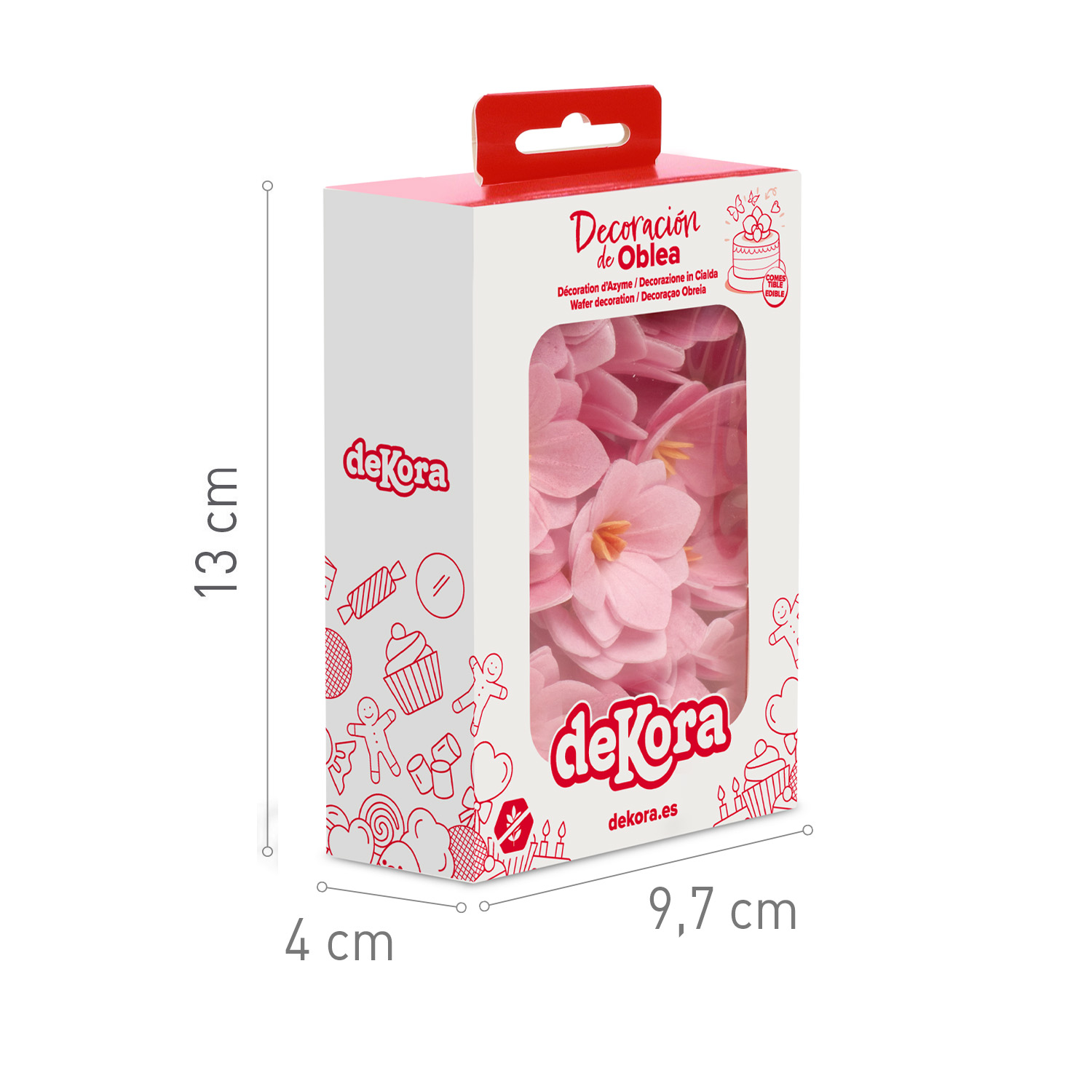 Jestivo wafer cvijeće, roza, 18 kom - Slika 4